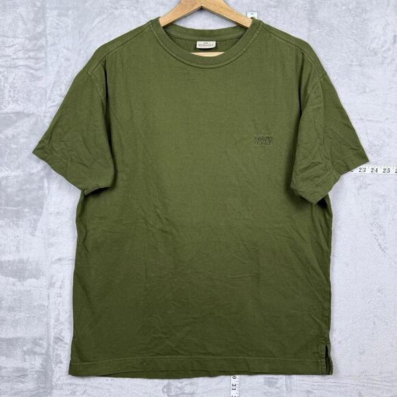 Vintage 1990s Levi's Strauss & Co T-Shirt Green Size M Embroidered Logo Classic - Picture 1 of 7
